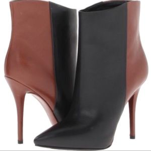 Two toned pointed toe boots stiletto
